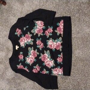 100% Cotton Floral Top 3/4 Sleeve
